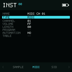 NullPerator MIDI instrument settings