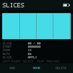NullPerator Sample Slices waveform and slice markers